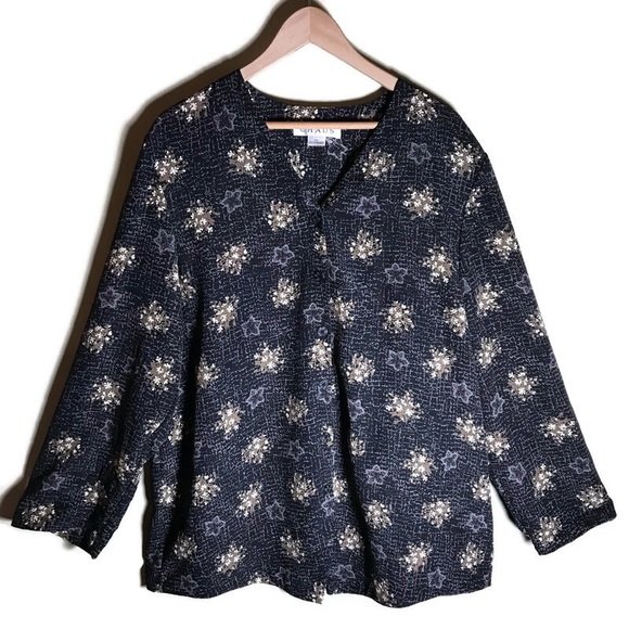 Vintage Chaus Button Front Blouse/ Jacket 16 LS - Picture 2 of 8